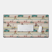 車のパターンで移動する犬 デスクマット (キーボード&マウス)