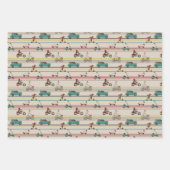 車のパターンで移動する犬 ラッピングペーパーシート (正面3)
