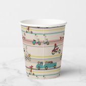 車のパターンで移動する犬 紙コップ (右)