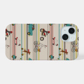 車のパターンで移動する犬 iPhone 15ケース (裏面横)