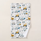 車のパターンを移動しよう バスタオルセット (ハンドタオル)