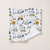 車のパターンを移動しよう バスタオルセット (ウォッシュタオル)