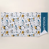 車のパターンを移動しよう ビーチタオル (正面)