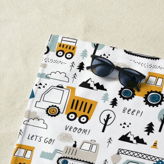 車のパターンを移動しよう ビーチタオル (インサイチュ)