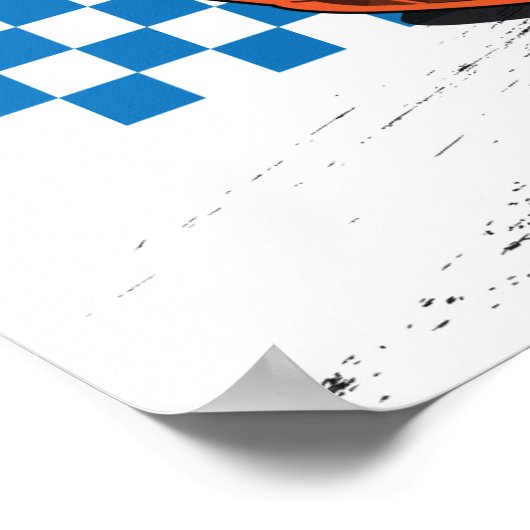 車のパーティー歓迎サイン、レースパーティーサイン ポスター (角)