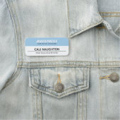 車のビジネス、青い名前タグ 名札 (インサイチュ)