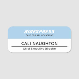 車のビジネス、青い名前タグ 名札