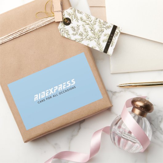 車のビジネス、青 長方形シール (ギフト)