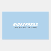 車のビジネス、青 長方形シール (正面)