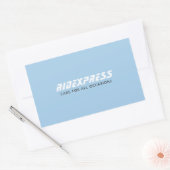 車のビジネス、青 長方形シール (封筒)