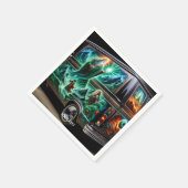 車のファンタジー絵を描 スタンダードカクテルナプキン (角)