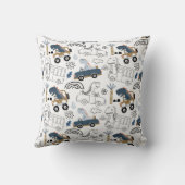 車のフレンドリー模様の恐竜 クッション (裏面)