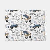 車のフレンドリー模様の恐竜 ドアマット (正面)