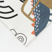 車のフレンドリー模様の恐竜 フリースブランケット (角)