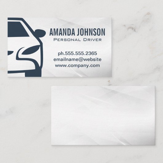 車のフロントビューロゴ | 運転者の輸送 名刺 (正面/裏面)