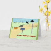 車のブーツ販売でカラス。誕生日カード カード (黄色い花)