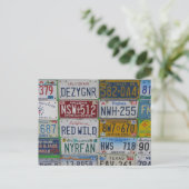 車のプレートはがき ポストカード (スタンド正面)