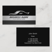 車のモダン銀ストライプの自動修理 名刺 (正面/裏面)