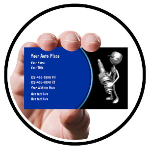 車のレトロスパークプラグデザイン 名刺