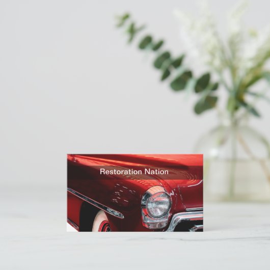 車のレトロ復旧名刺 名刺 (スタンド正面)