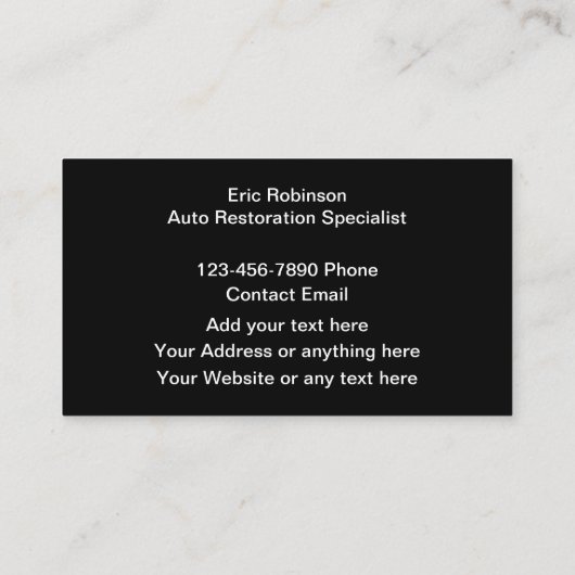 車のレトロ復旧名刺 名刺 (裏面)