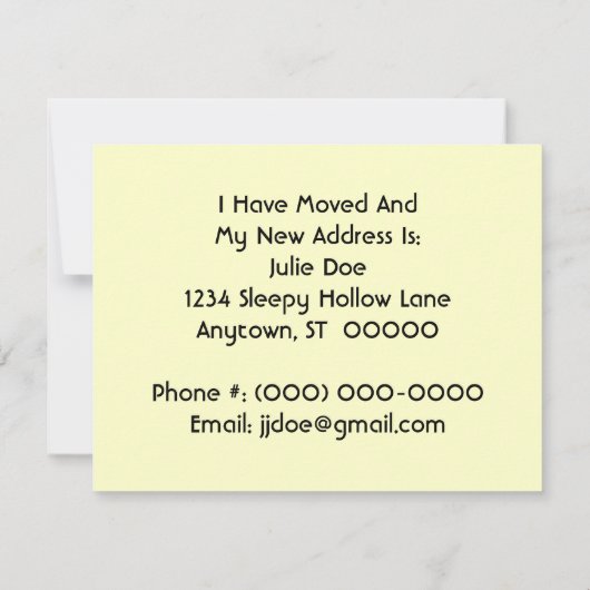 車のレトロGal私は移動発表を動かしました 案内状 (裏面)