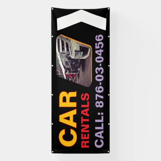 車のレンタルカスタム屋外バナー 横断幕 (縦)