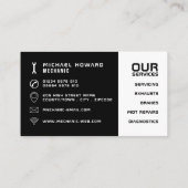 車のロお洒落ゴ、自動整備士と修理 名刺 (裏面)