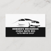 車のロお洒落ゴ、自動整備士と修理 名刺 (正面)