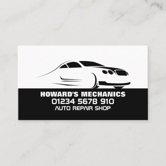 車のロお洒落ゴ、自動整備士と修理 名刺 (正面)