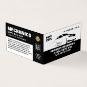 車のロお洒落ゴ、自動整備士と修理、詳細 名刺 (外部)