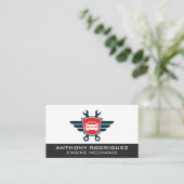 車のロゴを取り込む自動車販売店 | 技術者 名刺 (スタンド正面)