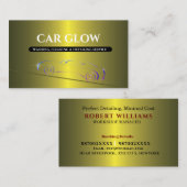 車のロゴ付きの自動車のディテール、クリーニング、洗浄 名刺 (正面/裏面)