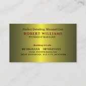 車のロゴ付きの自動車のディテール、クリーニング、洗浄 名刺 (裏面)