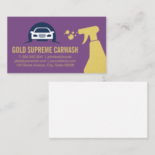 車のロゴ | スプレー洗浄 名刺 (正面/裏面)