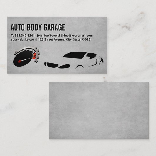 車のロゴ | 自動ゲージ速度計 名刺 (正面/裏面)