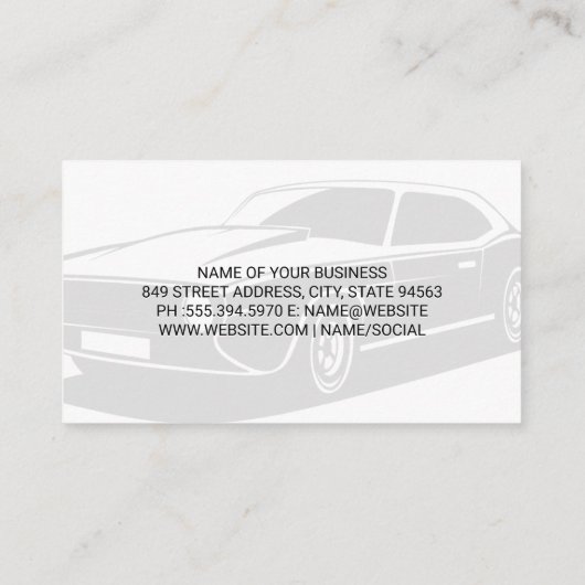 車のロゴ | 自動車のタイヤのロゴ 名刺 (裏面)
