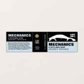 車のロゴ、自動車の整備士と修理、詳細 名刺 (外部フラット)