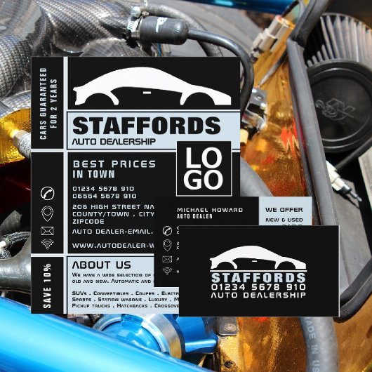車のロゴ、自動車販売店 名刺