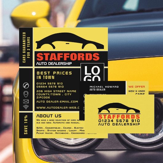 車のロゴ、自動車販売店 名刺