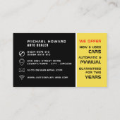 車のロゴ、自動車販売店 名刺 (裏面)