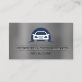 車のロゴ |金属の背景 名刺 (正面)
