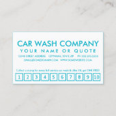 車のワシントン州のロイヤリティのパンチカード ロイヤリティカード (裏面)