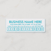 車のワシントン州のロイヤリティのパンチカード ロイヤリティカード (裏面)