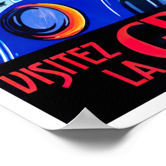 車のヴィンテージ旅行ポスターでギリシャを訪問 ポスター (角)