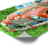 車のヴィンテージ素朴車のポスター ポスター (角)