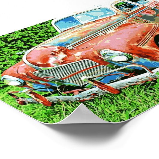 車のヴィンテージ素朴車のポスター ポスター (角)