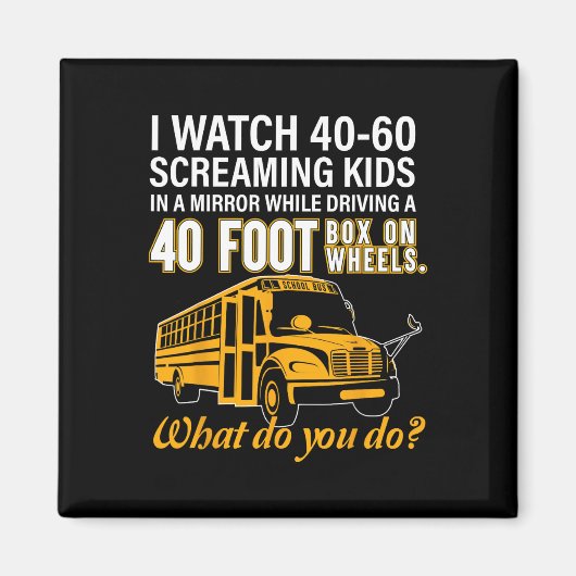 車の上で子供の駆動ボックスを叫ぶバスドライバウォッチ マグネット (正面)