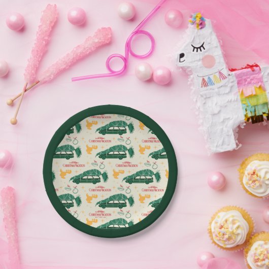 車の上のナショナルランポンクリスマスツリー ペーパープレート (パーティー)