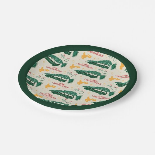 車の上のナショナルランポンクリスマスツリー ペーパープレート (アングル)